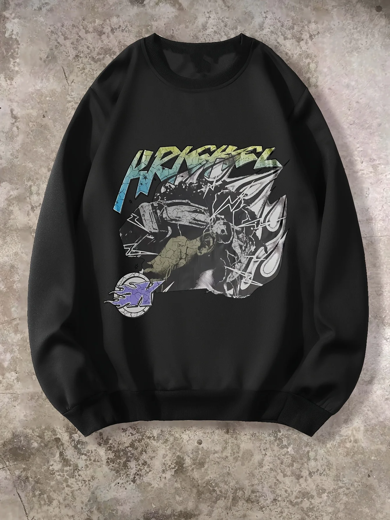 

Retro Cartoon Pattern Printed Autumn and Winter Men's and Women's Long Sleeved Sportswear Sweatshirt, Casual and Loose Outdoor