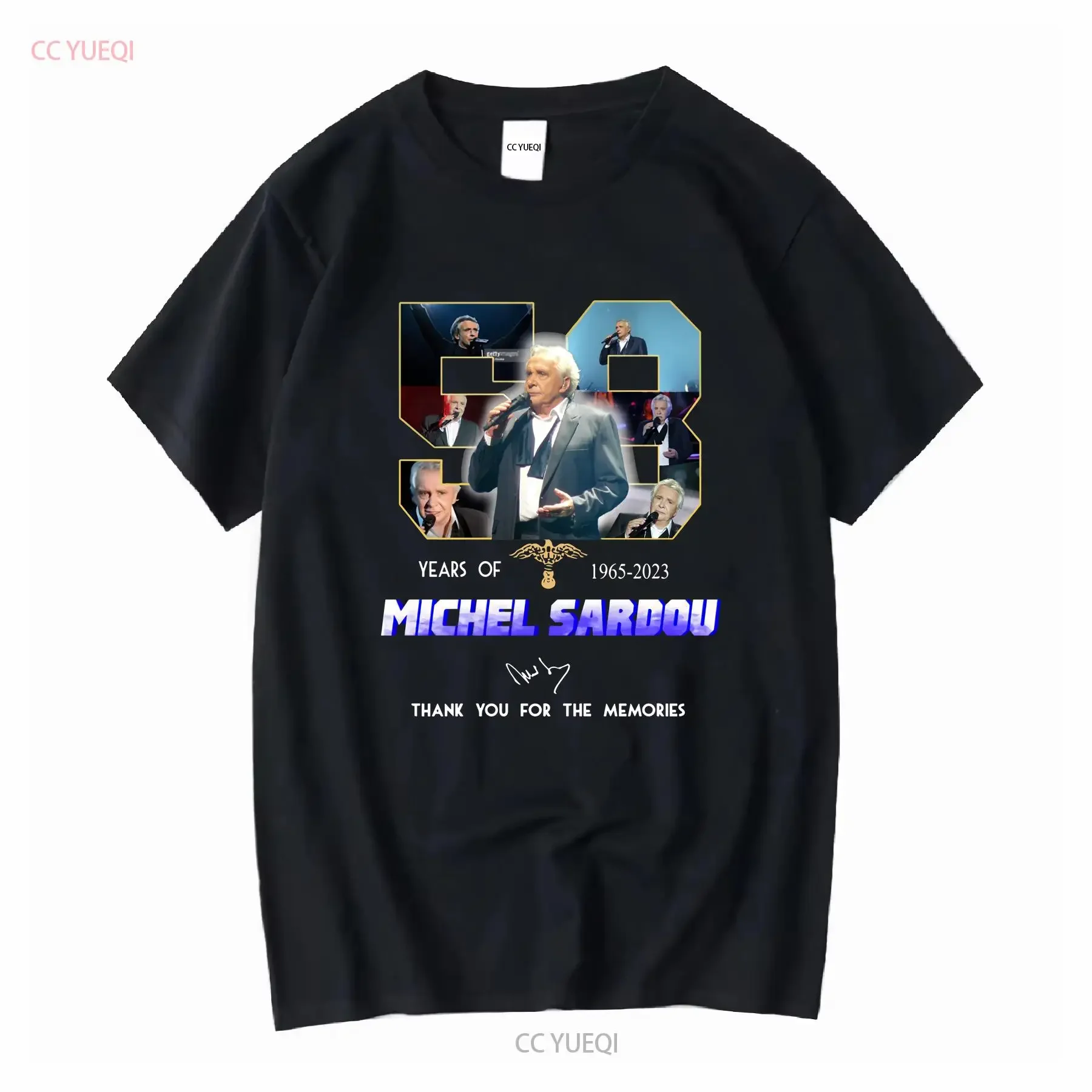 MICHEL SARDOU 58 JAHRE 1965 2023 T-SHIRT Vintage gewaschen weich stilvoll gestreckt Designerkleidung leicht atmungsaktiv