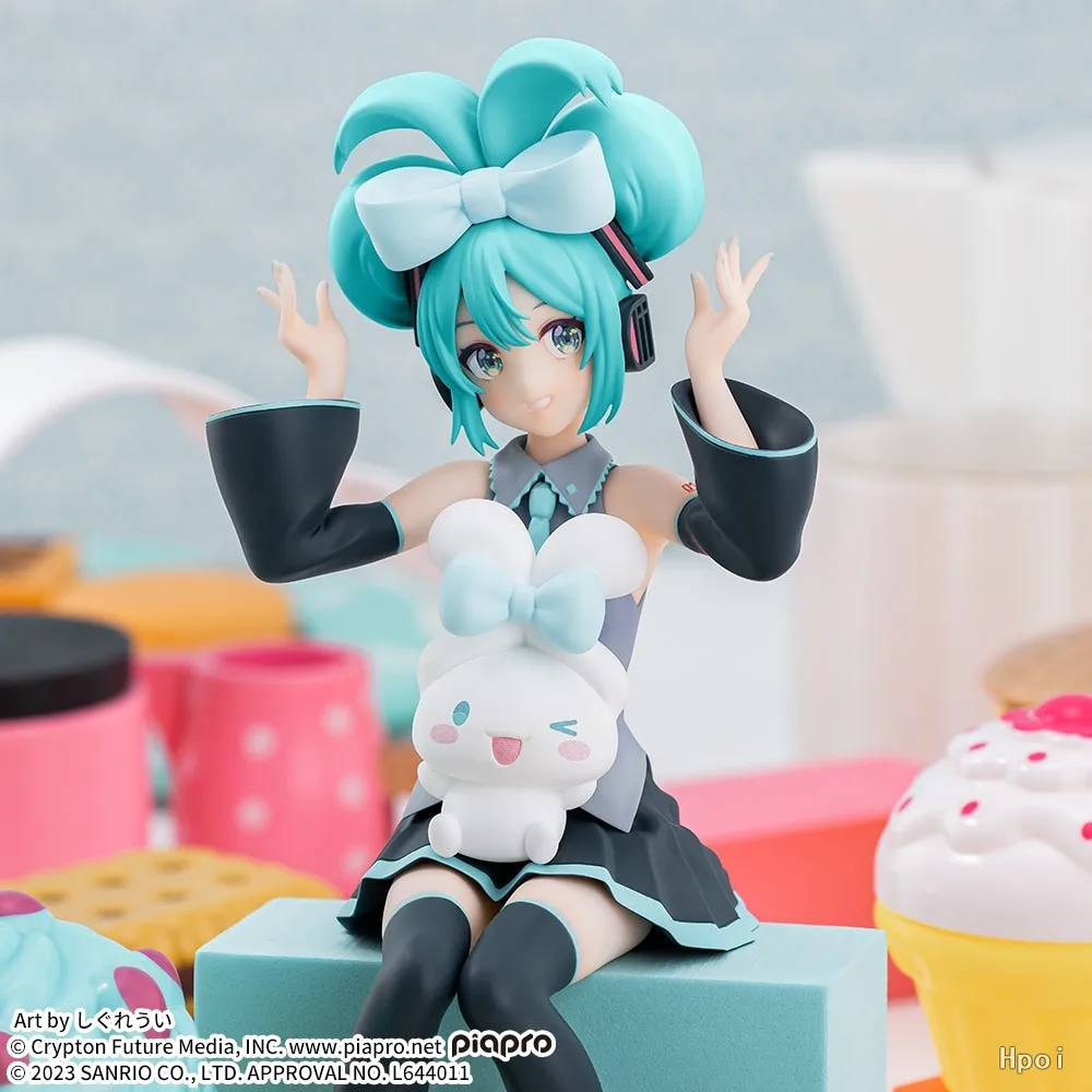 Hatsune Miku x Cinnamoroll อะนิเมะ16ซม. รูปแบบอุปกรณ์ต่อพ่วงตกแต่งสำหรับเด็กของขวัญน่ารัก