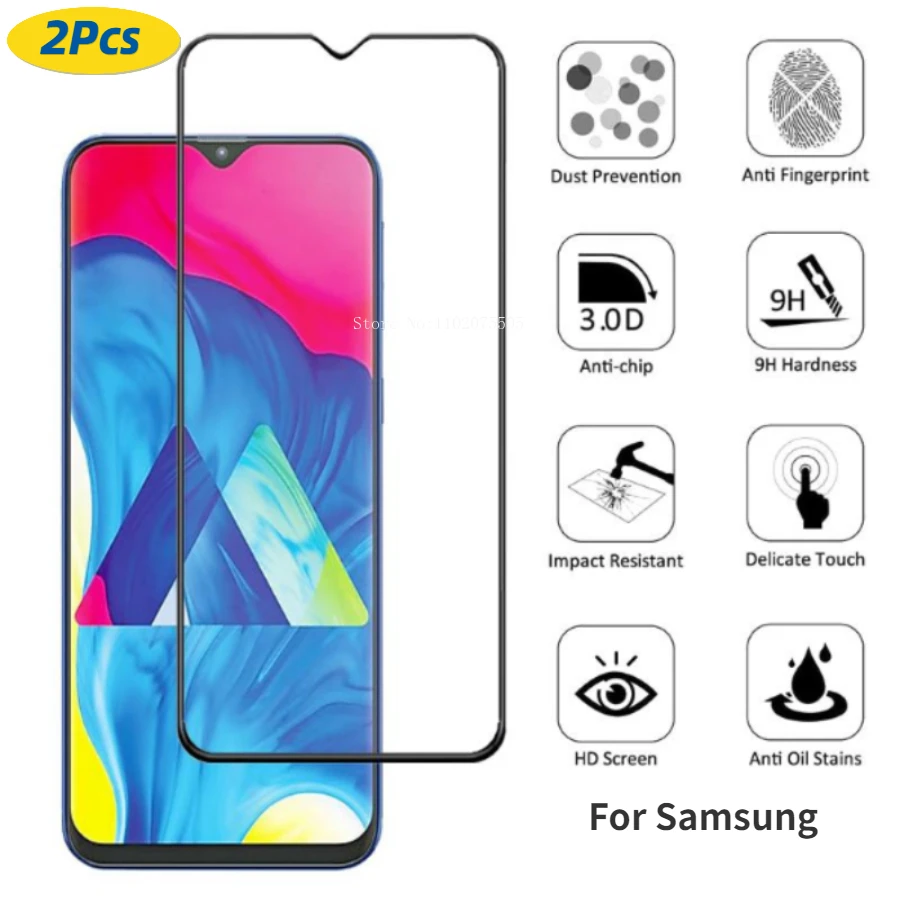 Full Coverage 9H 9D Tempered Glass Screen Protector For Samsung Galaxy A40 A50 A54 A14 A04s A04e A04 5G A13 A24 A34 A03 Core A73