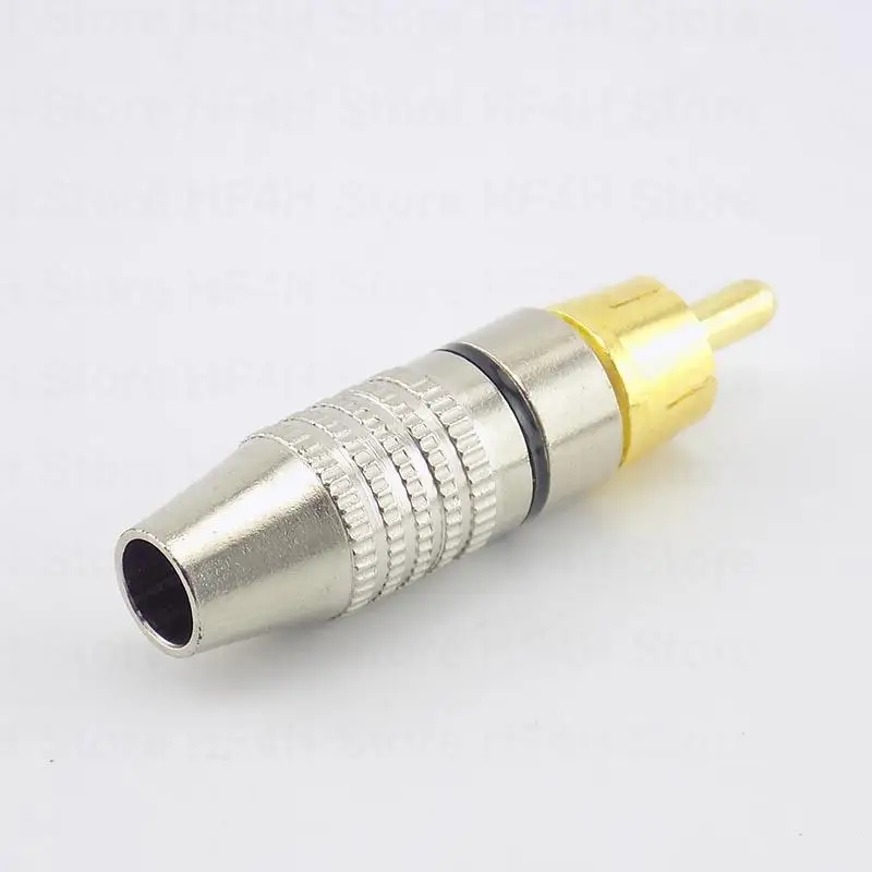 RCA Male Plug Connector Non Solder AV Audio Video Locking Cable Plug Adapter solderness Video CCTV Camera Security B4