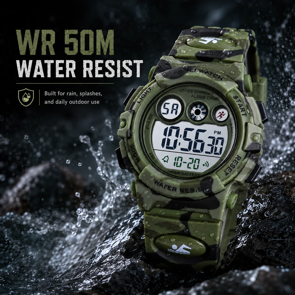 SKMEI Sports Kids Digital Watches Young Energetic Dial Design Waterproof Children's Wristwatches Colorful Watch Relogio Infantil