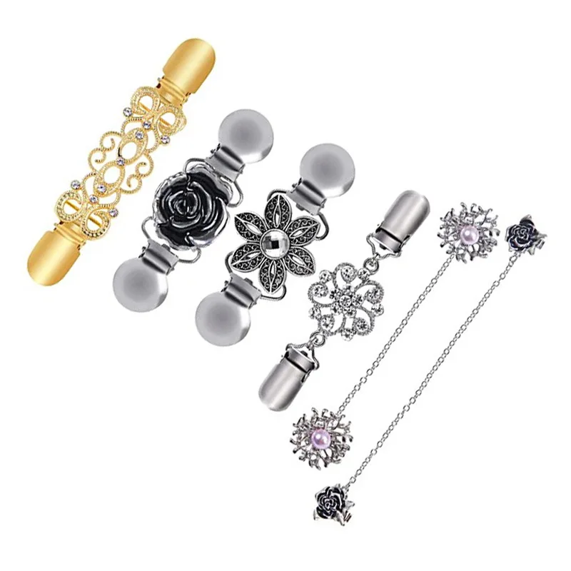 

Новая хит продаж, модная 6-секционная брошь на воротнике, зажим в стиле ретро, индивидуальный шарф, шаль, кардиган, свитер, брошь, аксессуары