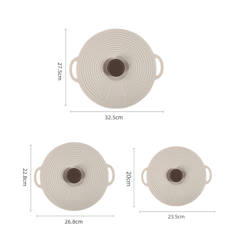 1PC/Set(3pcs) Anti Overflow and Dustproof Silicone Pot Cover Fresh Keeping Cover Refrigerator Microwave Oven Sealed Pot Cove