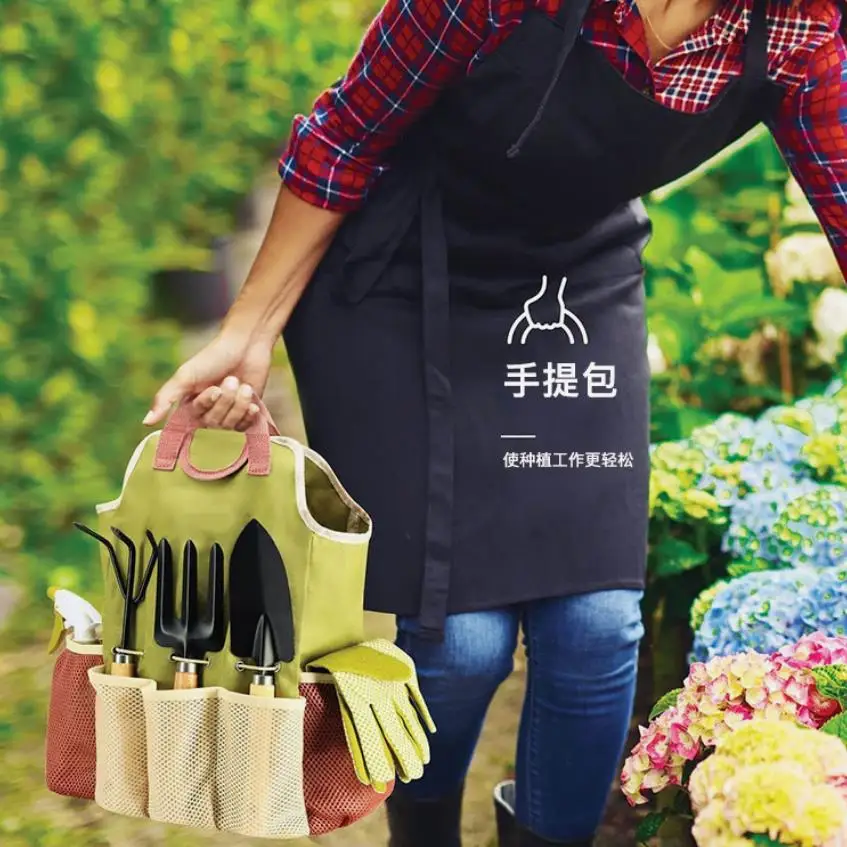 9pcs/set Gardening Tools Set Heavy Duty Garden Tools Set With Handbag Gardening Supplies Kit Ideal Garden Gifts For Women