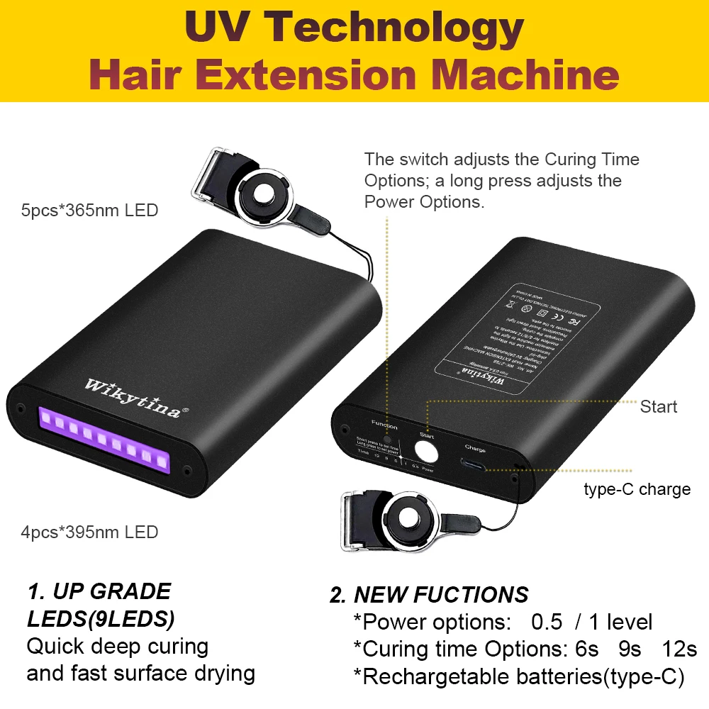 Professional UV Light Hair Extension Kit 2026 with V Light Tools Glue And Curing Lighter for Home Or Salon Use