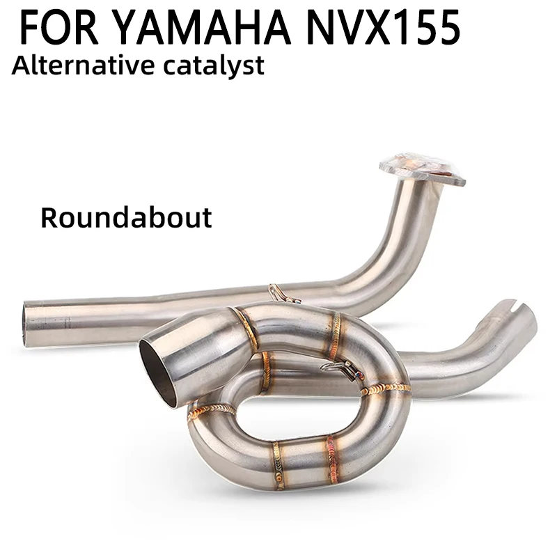 

high quality slip on Motorcycle Exhaust Middle Pipe Stainless Steel Muffler Link Pipe Roundabout for YAMAHA NVX155 Aerox155