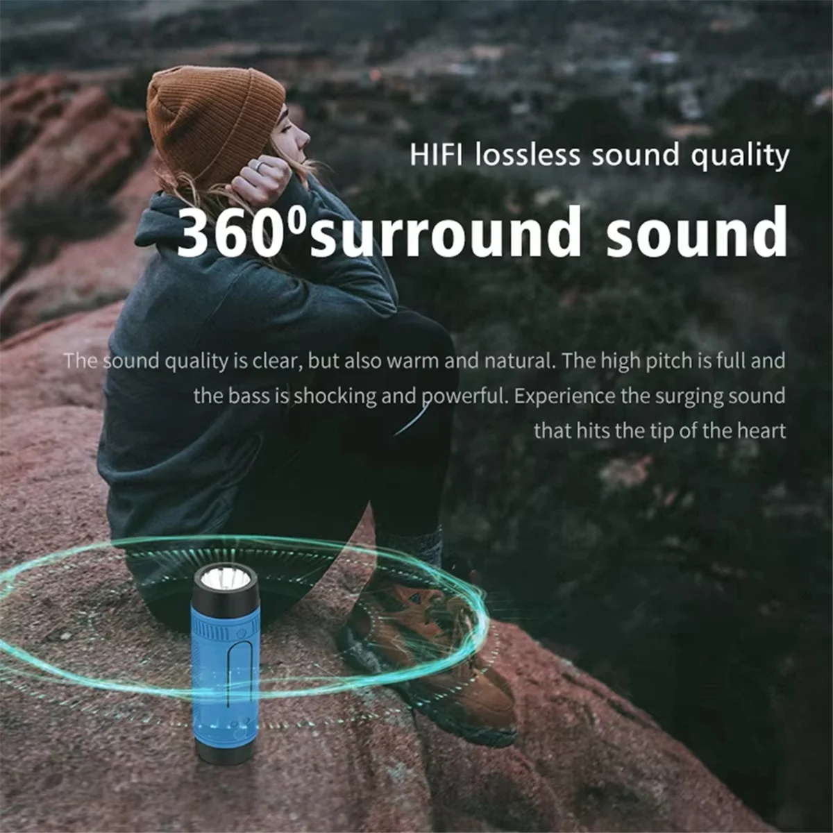 

AA85 Portable Bluetooth Speaker Wireless Bicycle Speaker Outdoor Waterproof Support TF Card,AUX,Flashlight Charging Treasure