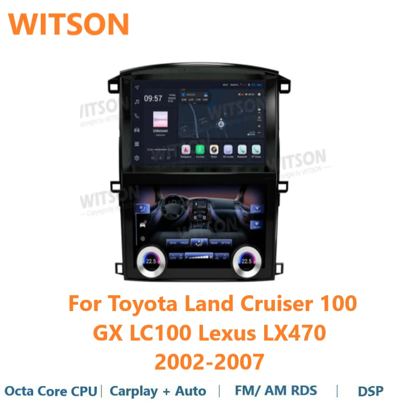 WITSON Android Car Multimedia for  For Toyota Land Cruiser 100 GX LC100 Lexus LX470 2002-2007 Carplay GPS Auto Stereo Audio