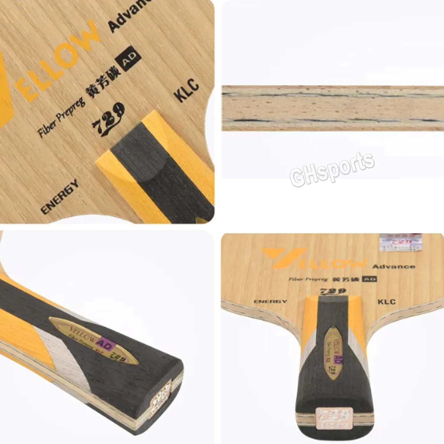 729 Friendship Yellow KLC AD Tischtennisschläger 5 Holz 2 Arylat-Carbon Professioneller Ping-Pong-Schläger – Detail 5