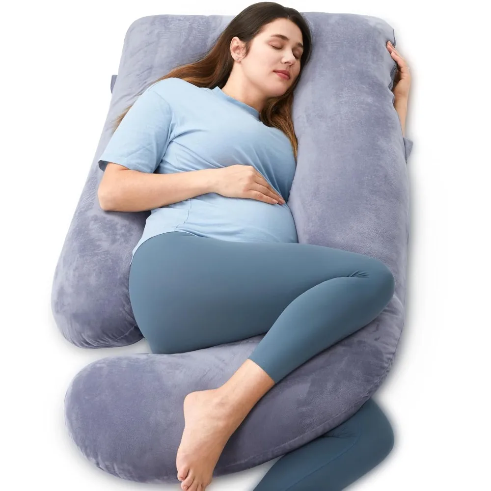

U Shaped Full Body Pregnancy Pillow for Maternity Sleeping Support Belly Back Hips Legs Grey