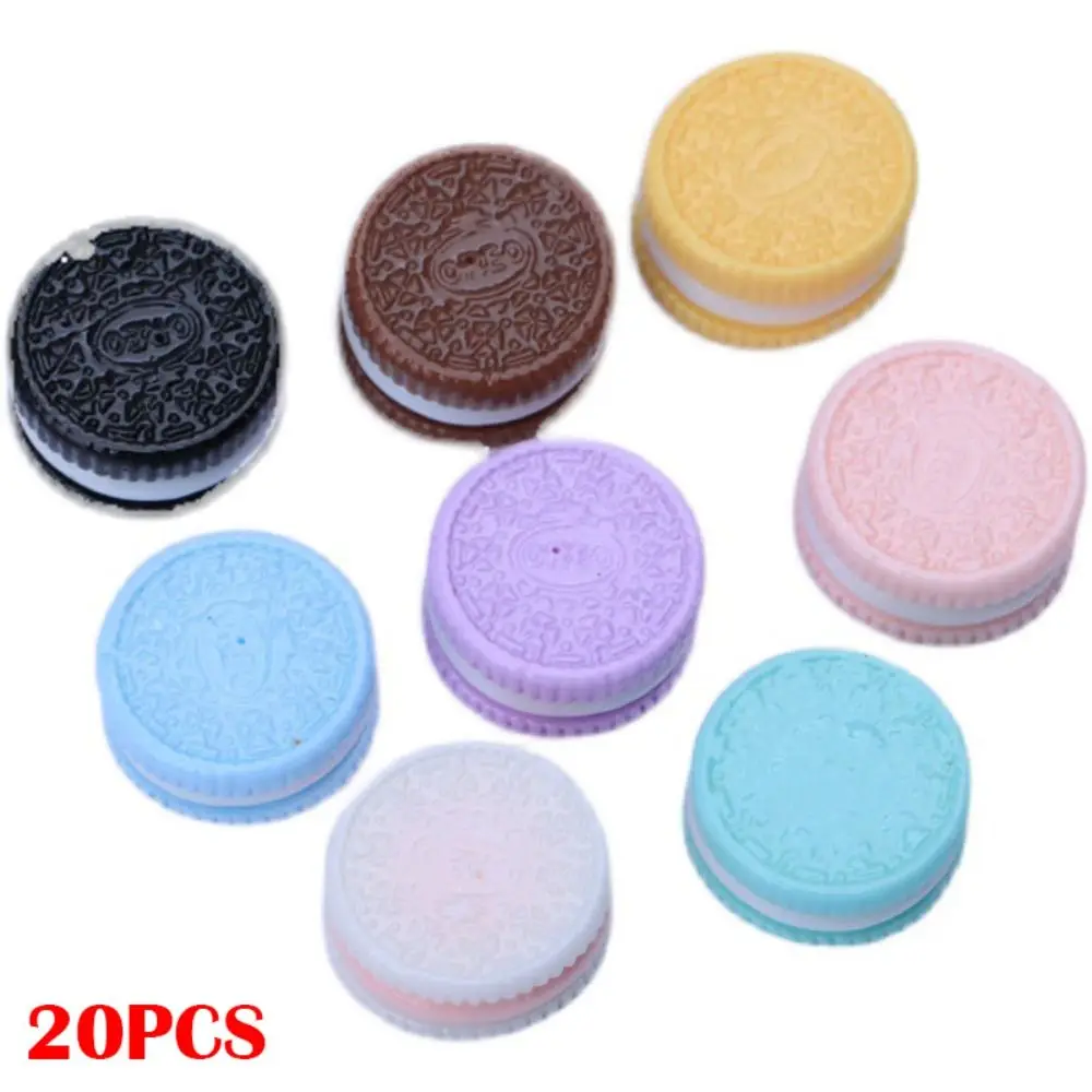 20pcs Simulated Biscuit Resin Slime Charms Bottle Sticker Cream Gel for Croc Shoes Accessories Hair Clip Scrapbooking