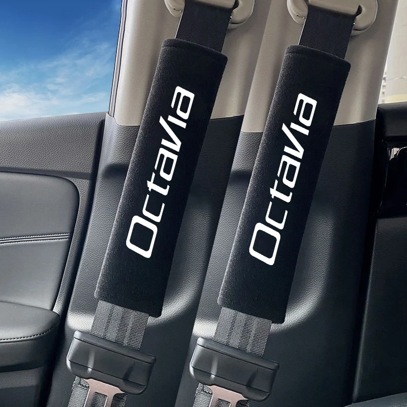 

2PCS Fashion Car Interior Seat Belt Shoulder Protection Cover Auto Interior Accessories For Skoda Octavia Scala Rapid VRS Kamiq