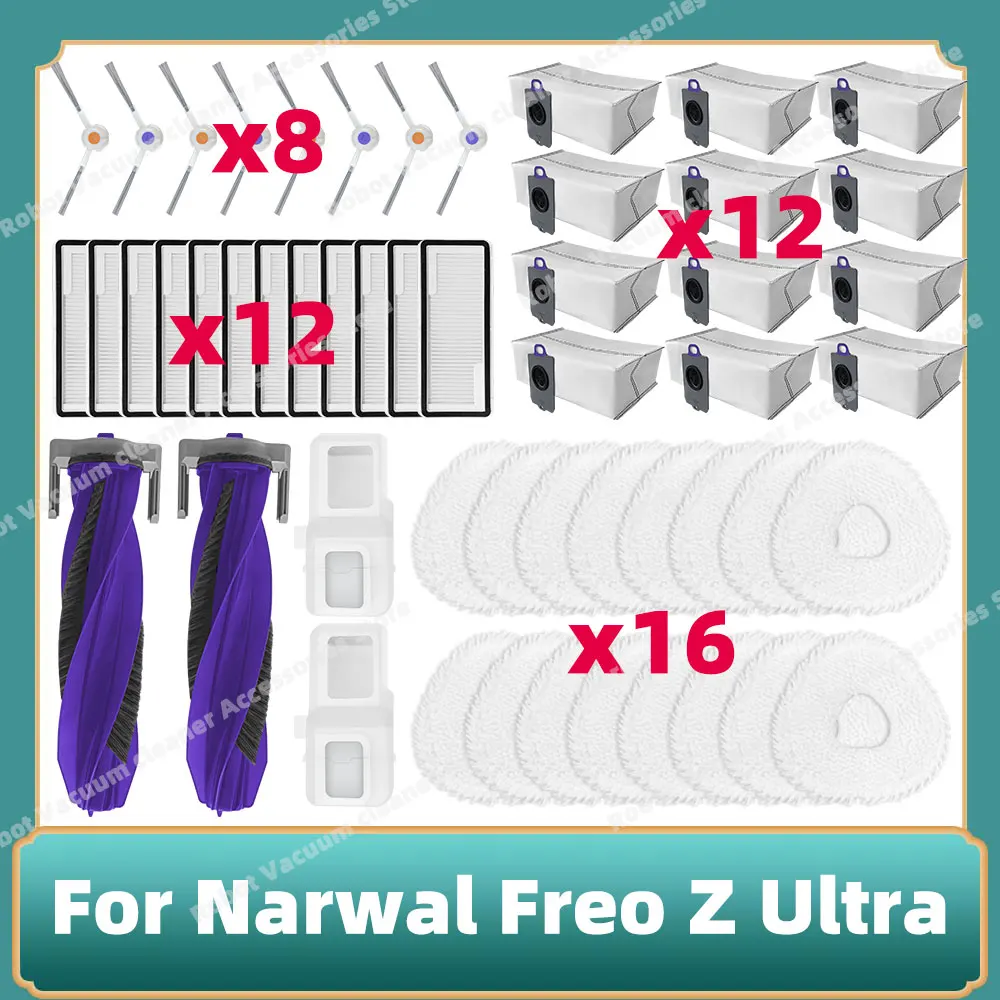 

Compatible For Narwal Freo Z Ultra / YJCC017 Parts Main Roller Side Brush Mop Cloth Dust Bag Cover Hepa Filter Accessories