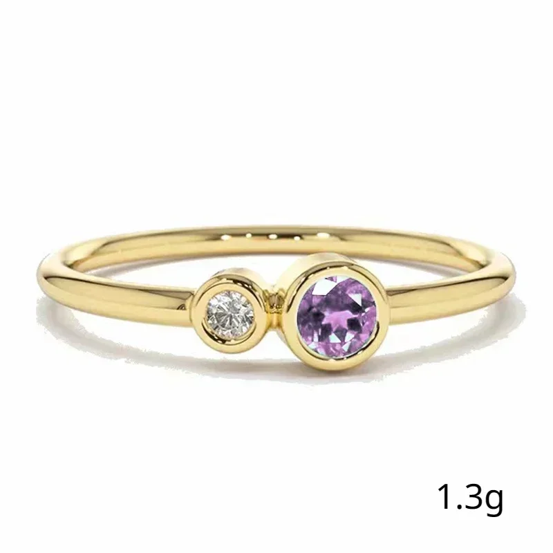 Popular in Europe and America, Elegant and Simple Set Diamond Copper Zircon Joint Ring for Women's Folding Ring