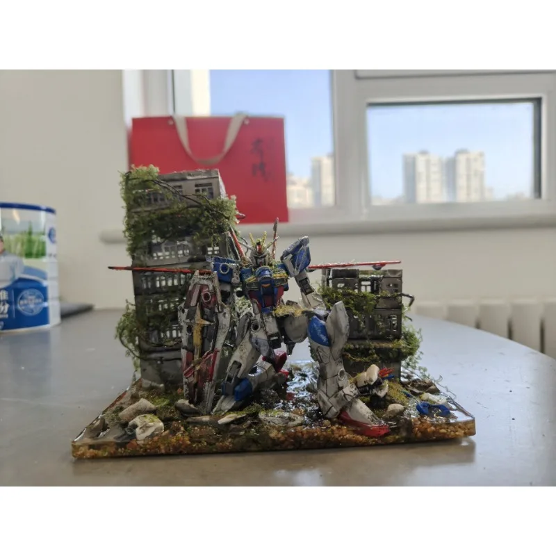 Gundam fish tank landscaping, battle-damaged ruins scene, suitable for i second-generation fish tank