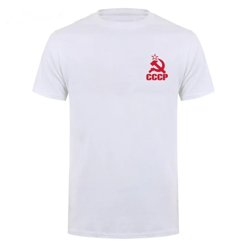 Summer Men USSR Soviet Union KGB Moscow Russia T-shirt Soviet Flag Hammer Sickle Communist Communism Cccp Army T Shirt