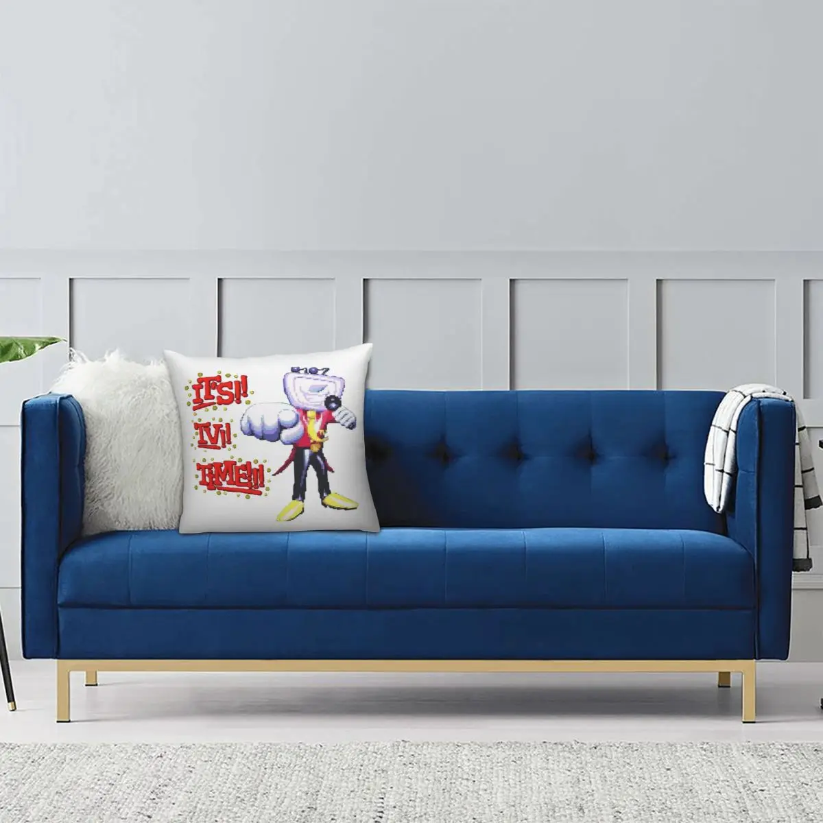Tenna Deltarune Game Its TV Time Anime Square Pillowcase Pillow Cover Cushion Decor Comfort Throw Pillow for Home Car