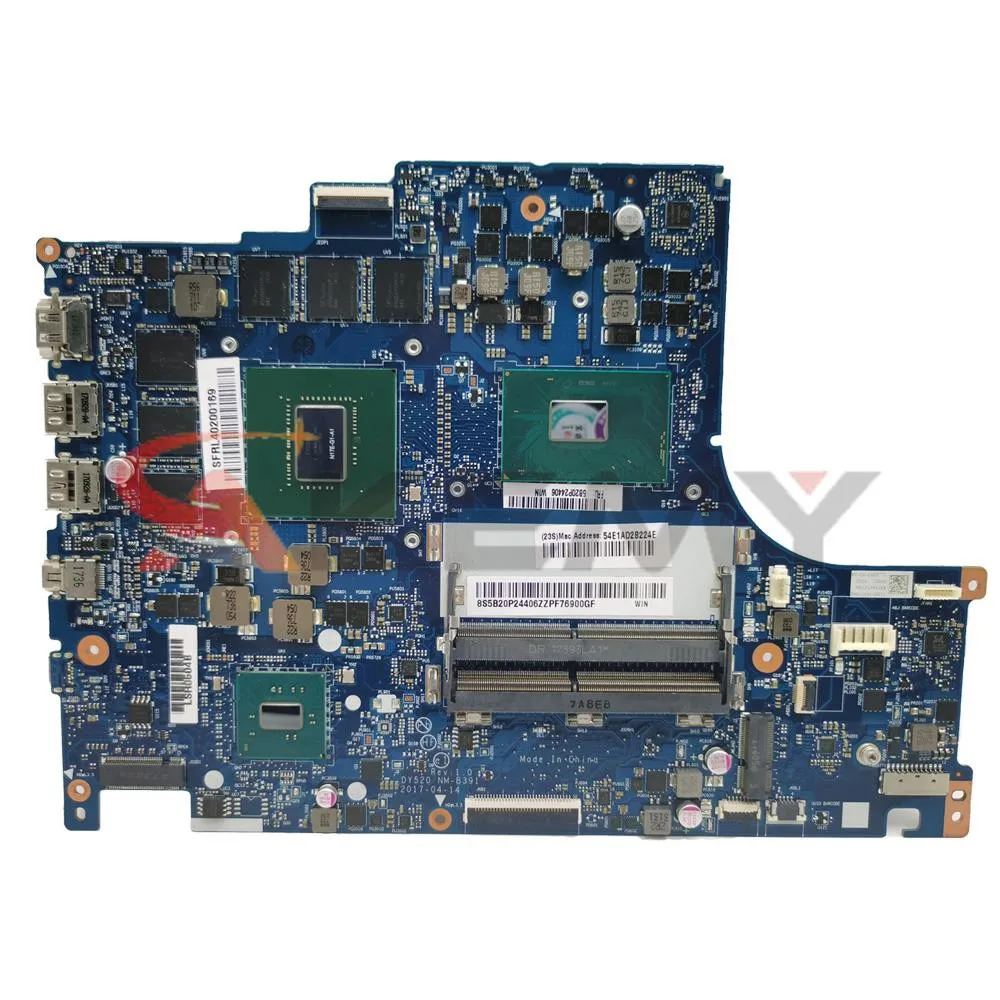 SAMXINNO For Lenovo Y520-15IKBM Laptop Motherboard Mainboard NM-B391 Motherboard CPU i5-7300HQ I7-7700HQ GPU GTX1060-6G