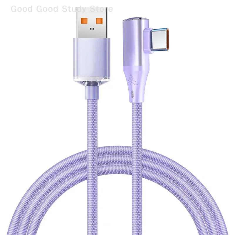 90 Degree Elbow TYPE-C Cable Pd 120W Fast Charging Type C Cable For Iphone 15 Pro Max Xiaomi Huawei Charger Data Cord