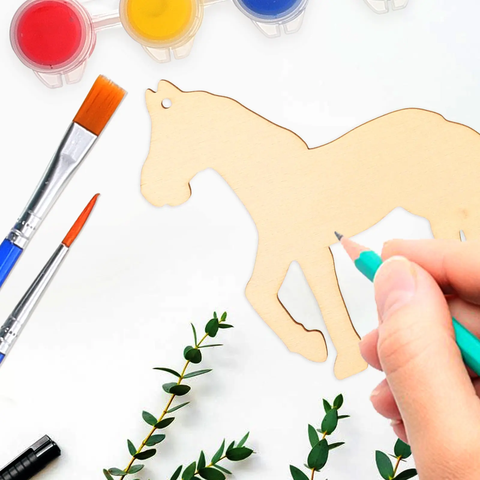 

45 шт. деревянных заготовок для рисования, неокрашенные, в фермерской тематике, для самостоятельной росписи, аксессуары для детского творчества, деревянные украшения