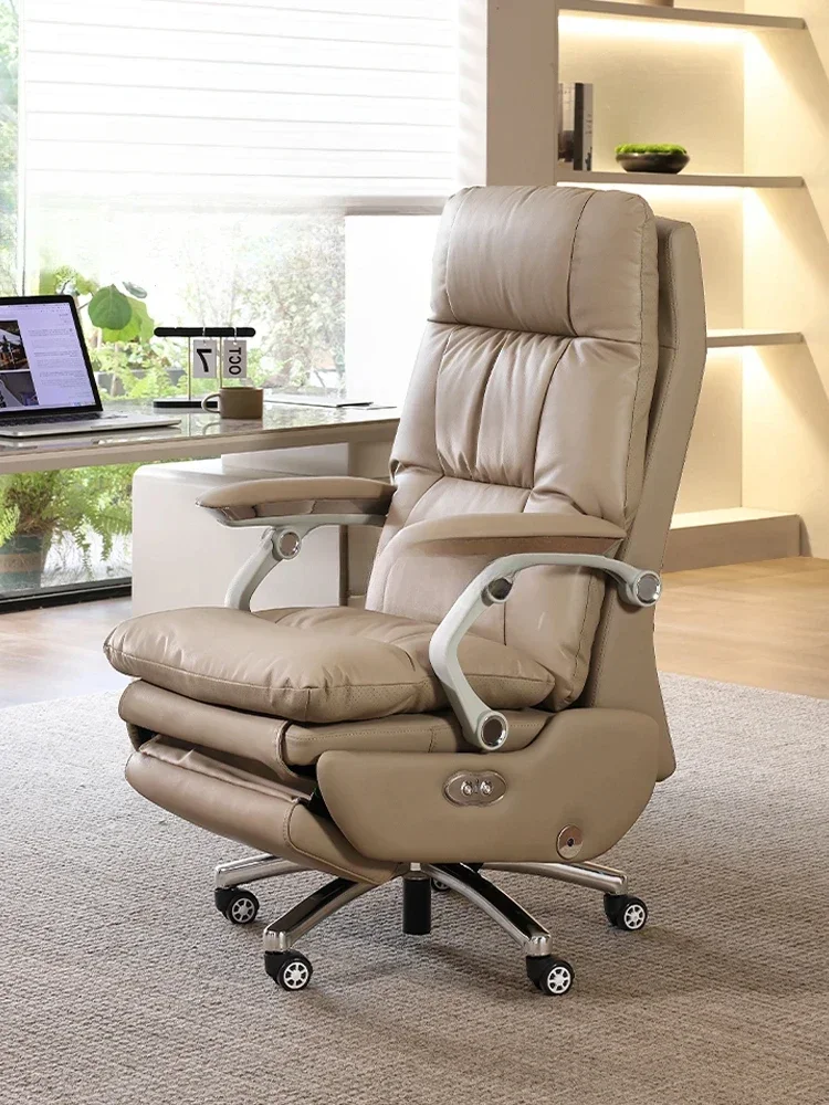 

Офисное кресло из натуральной кожи, удобное офисное кресло с откидной спинкой для длительного сидения, большого класса, офисное кресло для домашнего обучения