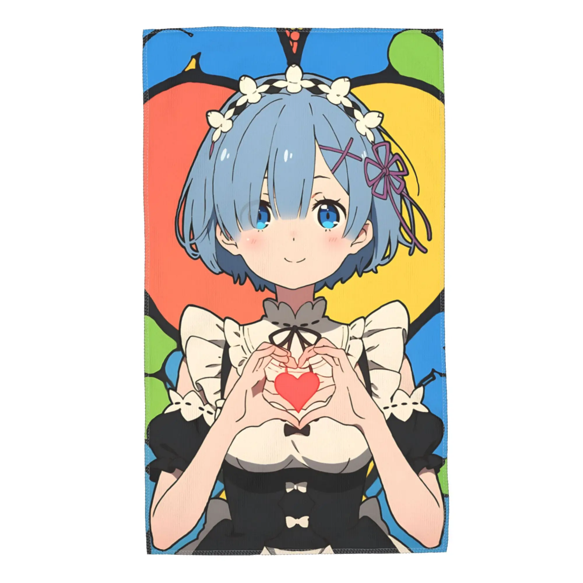 1PC Re ZERO Anime Rem Absorbent Towel Soft Microfiber for Travel, Beach Fun Pool Days Camping Gear Seaside Microfiber Towel