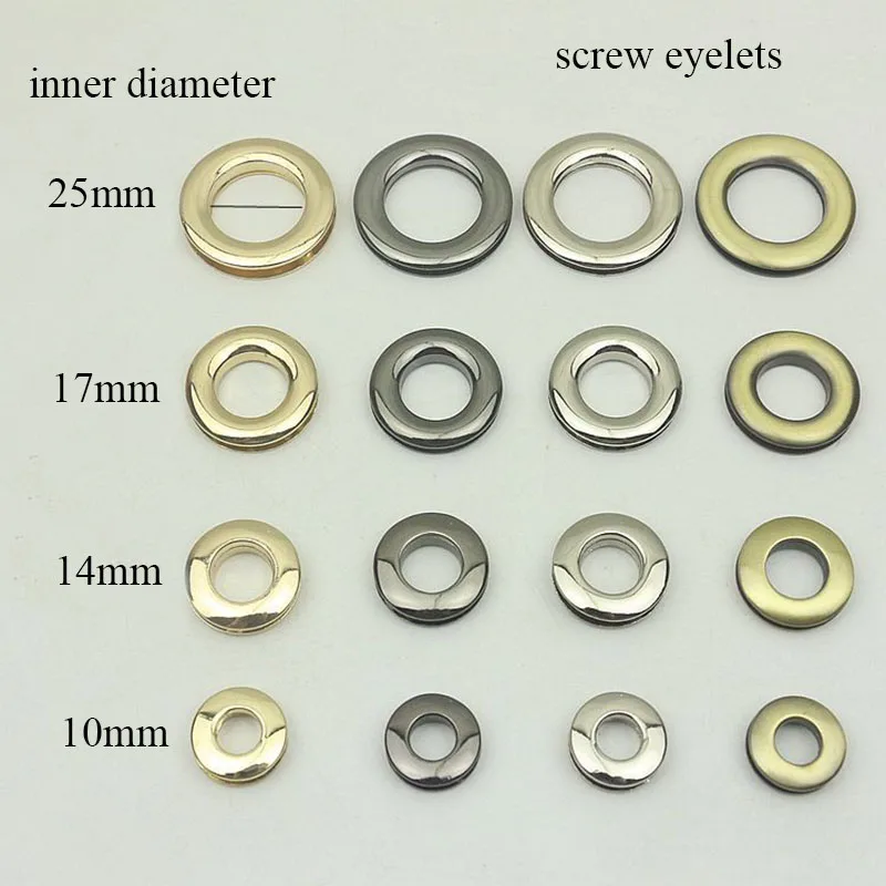

Металлическое уплотнительное кольцо, круглые пряжки, отверстие, винтовая пряжка для ремня Hangbag, ремешка, цепи для собак, застежка, аксессуары, кожевенное ремесло, 50 шт., 10-25 мм