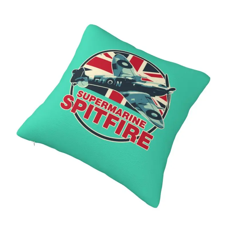 Custom Spitfires Supermarine Fighter Aircraft Plane Pillow Covers Airplane British ww2 UK Modern Cushion Cover Car Pillowcase