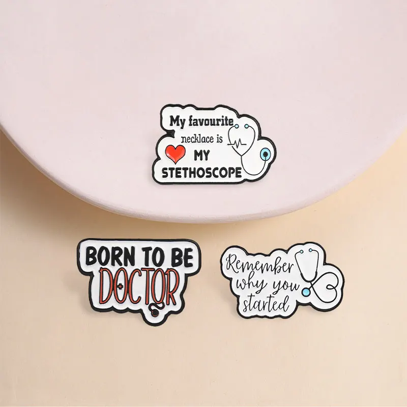 Remember Why You Started Stethoscope Enamel Pin Medical Inspirational Brooch for Doctors Nurses Students Daily Wear