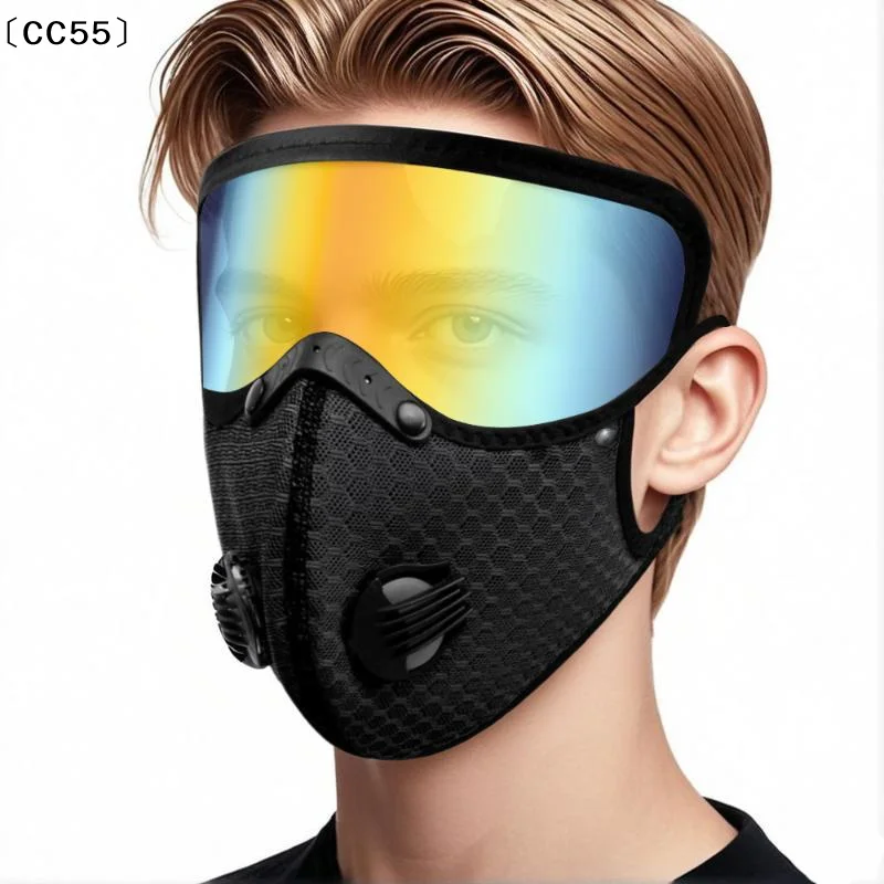 New Cycling Face Mask With Goggles Dust Mask Sport Washable Reusable Facemask For Men Bandana Filters Mask〔CC55〕