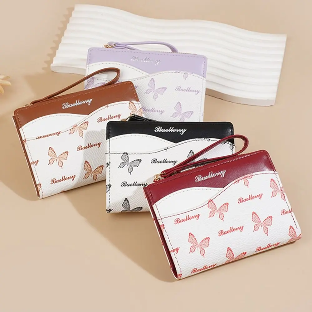 موضة بولي Leather جلد المرأة المحفظة متعددة فتحة بطاقات مكافحة سرقة عملة صغيرة جيب كوريا نمط 2 طيات بطاقات الائتمان حقيبة الطالب