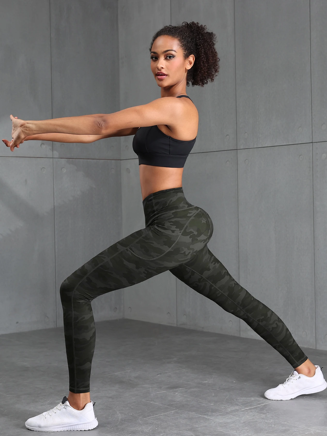 Camouflage Leggings With Pockets for Women Tummy Control High Waisted Workout Yoga Pants Fitness Tights Casual Wear