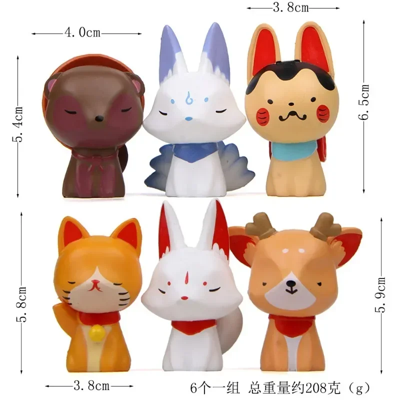 Kawaii Gashapon cápsula juguetes figura socio zorro perro gato lindo Gachapon Anime estatuilla Gacha regalo