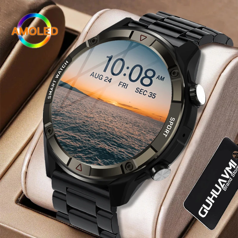 

KAVSUMI New Bluetooth Call Smart Watch Men AMOLED Full Touch Screen Sports Fitness Watch 4G Music Smartwatch For Android ios