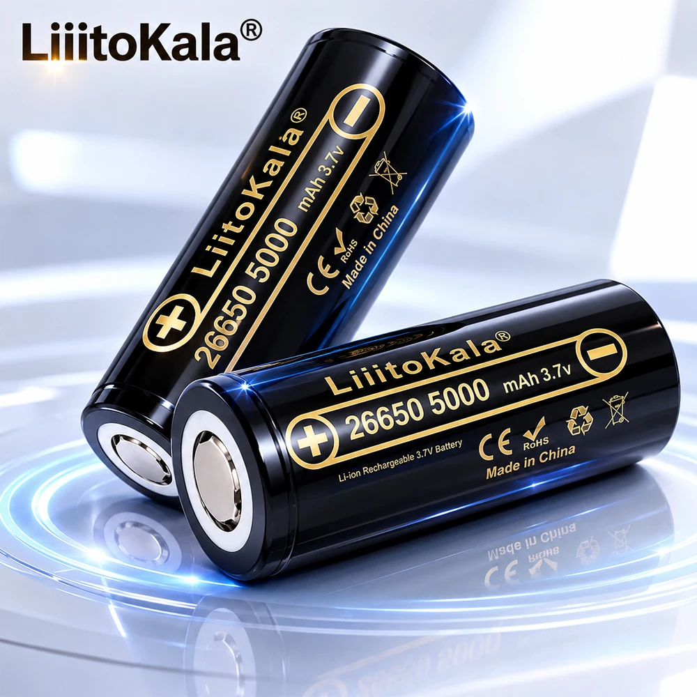 

LiitoKala Lii-50A 3.7V 26650 5000mAh 50A Li-ion Rechargeable Battery for High Power LED Flashlight Strong Light Torch