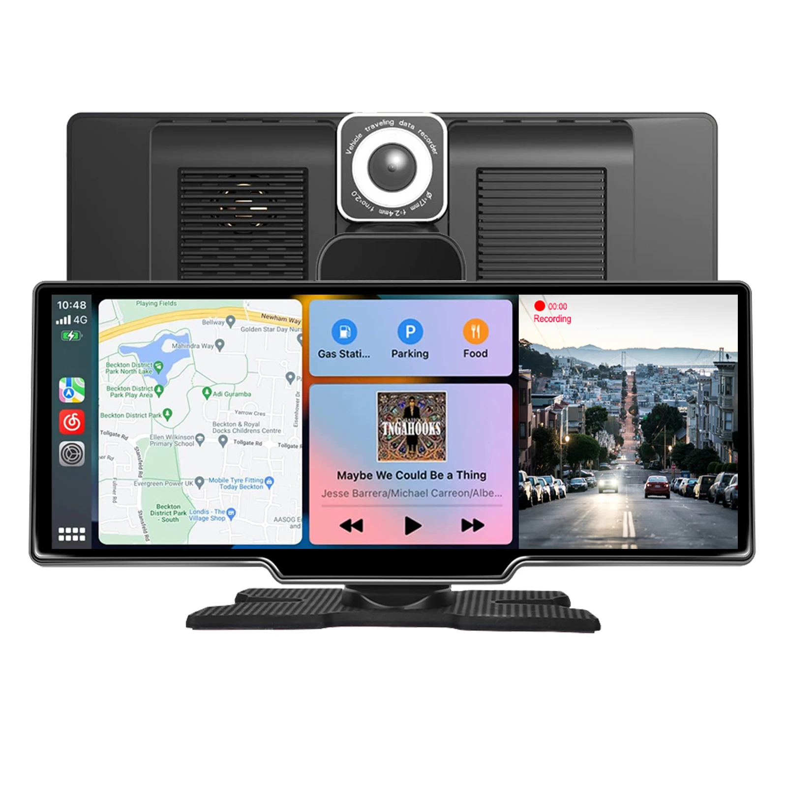 10.26 Inch Wireless CarPlay Monitor IPS Screen Android Auto Touch Screen WIFI FM BT 5.0 Rearview Dash Cam Multimedia Player AUX