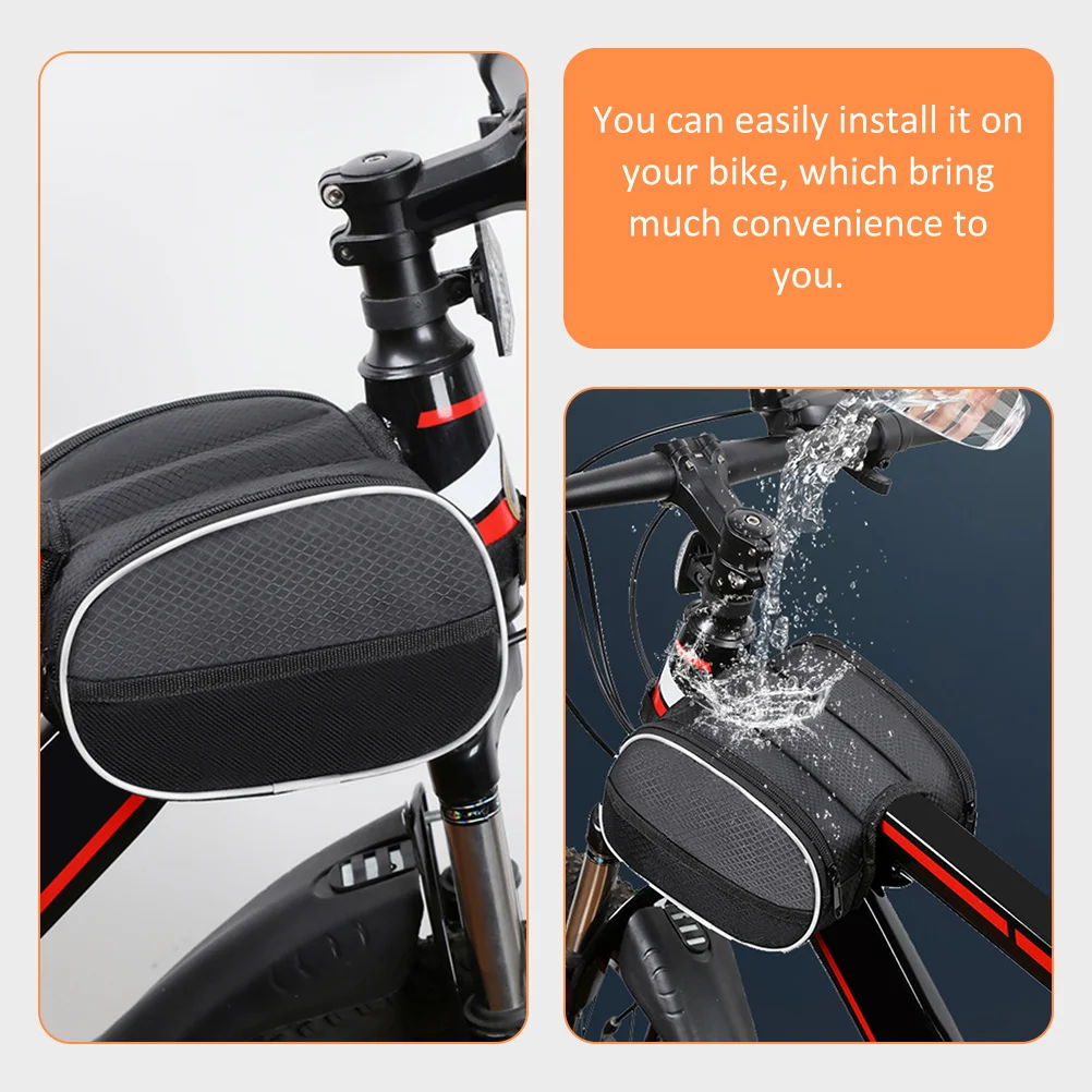 

Waterproof Bike Front For Adult Bikes Top Tube Storage Frame Mount Oxford Cloth Bike Accessories Cycling Tool Bag Front Bag