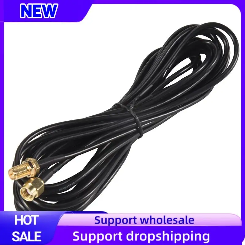 Suitable Black RP-SMA Male To Female Wifi Antenna Connector Extension Cable