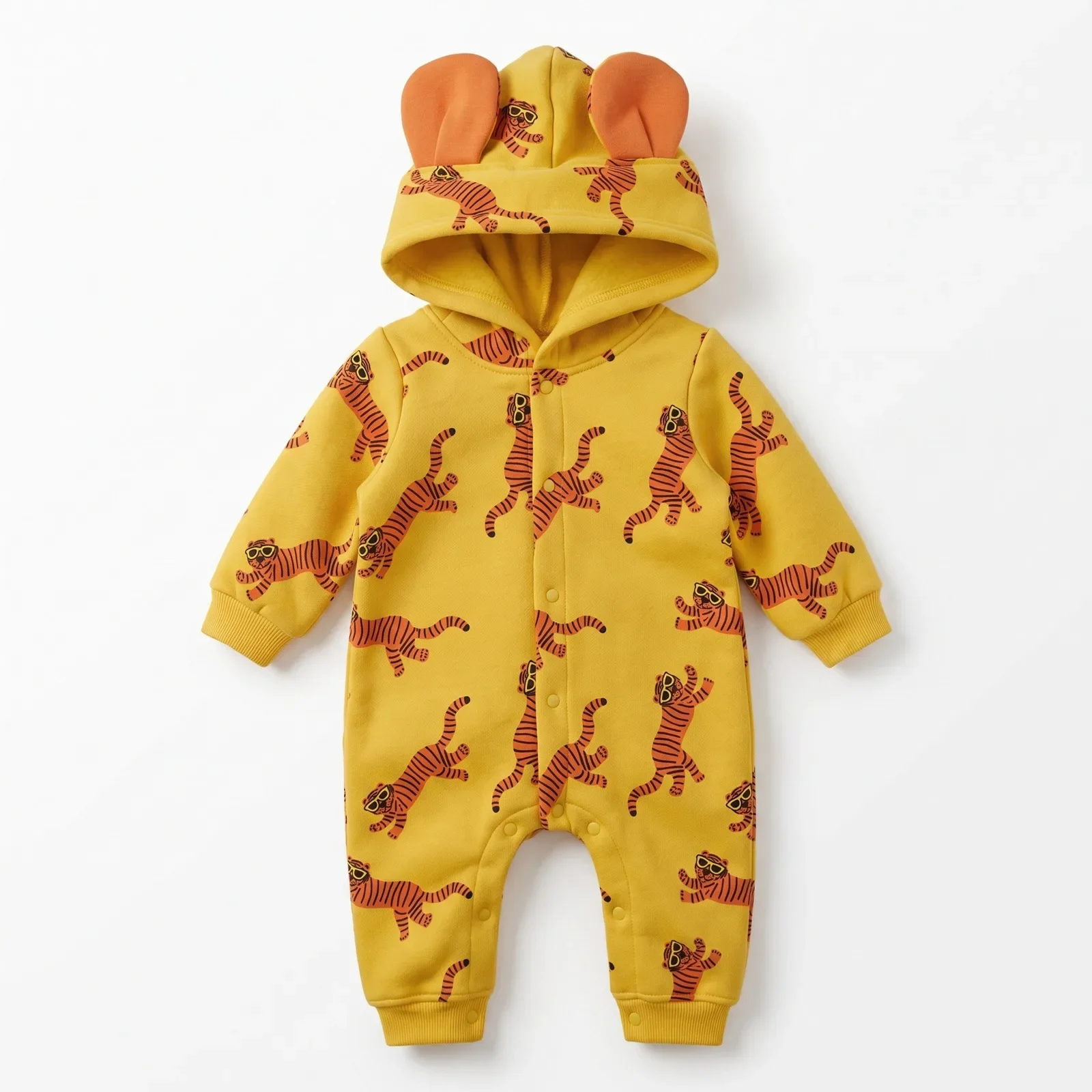 0-24M Newborn Baby Boy Romper Kid Winter Thick Warm Clothes Long Sleeve Hooded Jumpsuit Cute Outfit