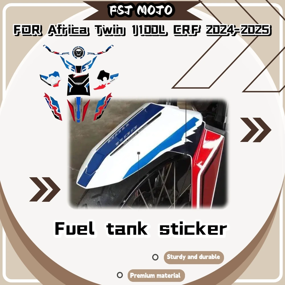 

For Africa Twin 1100L CRF 2024-2025 Complete Fuel Tank Sticker Set Textured Anti-Slip Boost Leg Grip Off-Road Riding Fittings