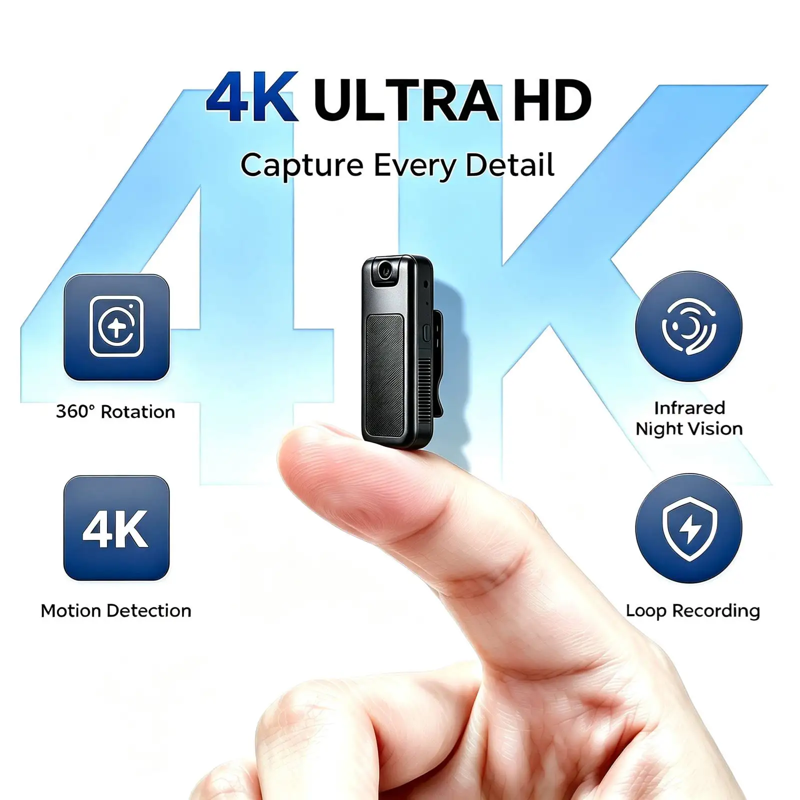 Z9 Portable Mini Body Camera Recorder, 1080P HD Wearable Video Cam With Night Vision, 360° Adjustable Rotating Lens, Clipon Design, Loop Record, Large Battery, Tiny Pocket Cam For Meetings, Outdoor Commuting & Daily Use