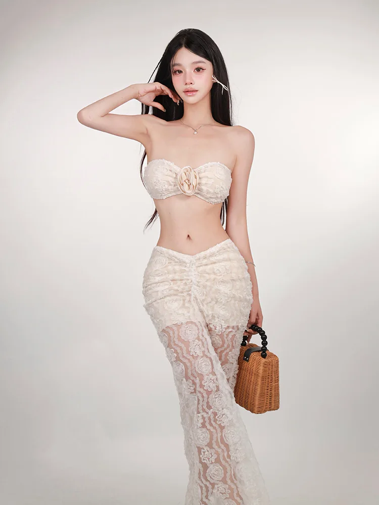 

Комплект женского купальника Margery2025: Сексуальное кружевное бикини для отпуска, спорта, йоги и фитнеса с подкладкой для груди