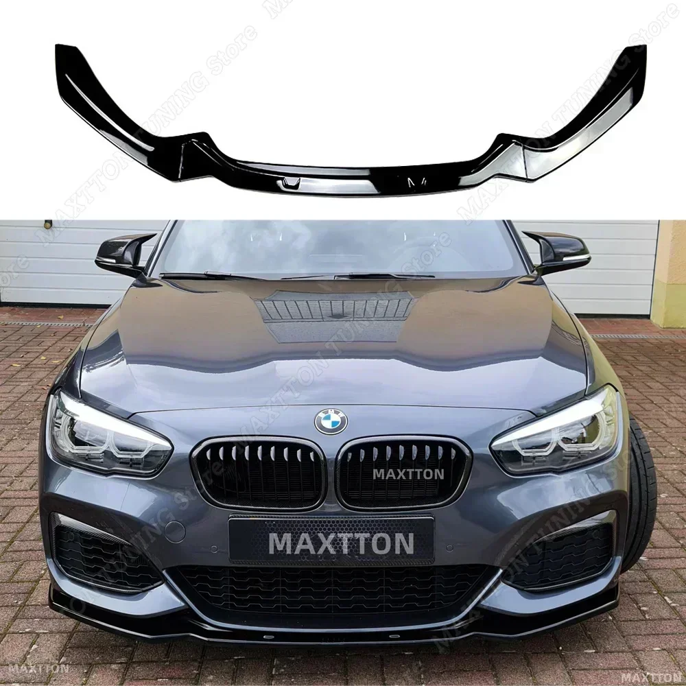 3 PCS Für BMW F20 F21 LCI Maxton Stil Frontschürze Lip Splitter Spoiler 1 Serie 118i 120i 120d M135i M140i M-Pack 2015-2019