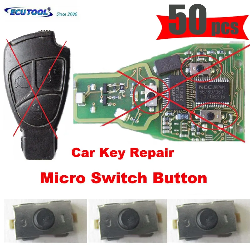 for MERCEDES W168 W202 W203 W208 W210 Remote Alarm Key Fob Micro Button Switch Repair