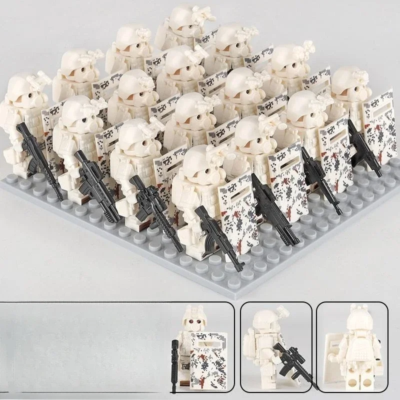 MOC-Baustein, speziell ausgestattete Ghost-SWAT-Puppe, DIY-Montage, Mini-Humanoid-Puppe, voll bewaffnet, Geburtstagsgeschenk – Detail 8