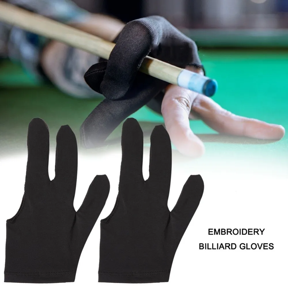 

New Black Snooker Billiard Gloves Breathable Lightweight Billiards Glove Reusable Slip-proof Three-finger Gloves Table Ball