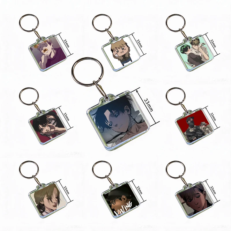 K-Killing S-Stalking Acrylic Keychain Handmade Hanging Ornaments for Clothes Backpack Decoration Accessories Gifts with Friends