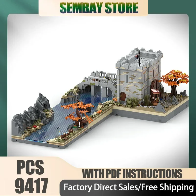 Medieval Castle Model Moc Building Bricks Modular Gate House Model Technology Blocks Christmas DIY Toy Construction Set Gifts