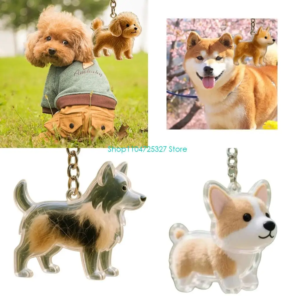 D8KF Clear Dog Hair Storage Box Keychain Memorial Jewelry With Secure Pet Loss Keepsakes For Emotional Supporting Gift